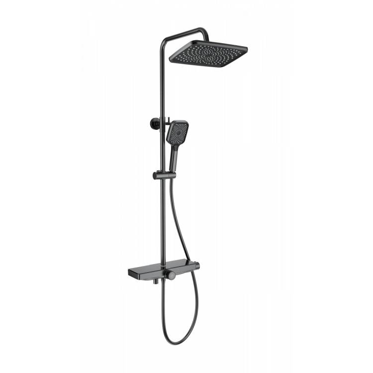 Душевая стойка Wonzon & Woghand WW-B3098-A-BGG темный графит, с термостатом