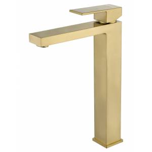Смеситель для раковины Wonzon & Woghand WW-88239016-BG высокий, брашированное золото
