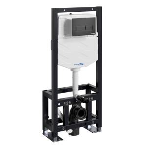 Система инсталляции для унитазов Wasserkraft Dill 61TLT.010.ME.MB03 клавиша черный матовый