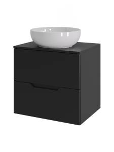 Тумба с раковиной Agger Свит SWE600ETBL-ST-7420W черная матовая, 60 см