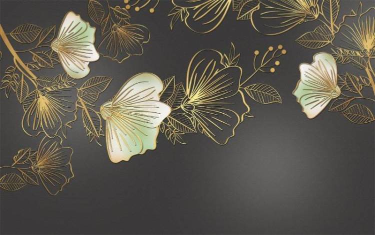 3D Фотообои Artegrafico «Мерцающие цветы на темном» SG-012 песок