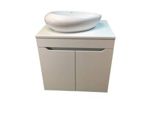 Тумба с раковиной Sintesi STL.W7019_SIN-LVB-APP-406 подвесная, белый глянцевый