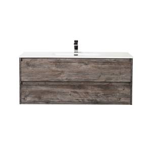 Тумба с раковиной BelBagno KRAFT-1200-2C-SO-PP 120x46x50 Pino Pasadena подвесная с фрезерованными ручками по всей длине фасада с двумя выкатными ящиками