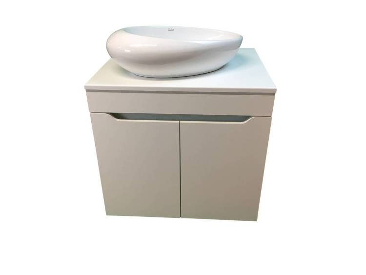 Тумба с раковиной Sintesi STL.W7019_SIN-LVB-APP-406 подвесная, белый глянцевый