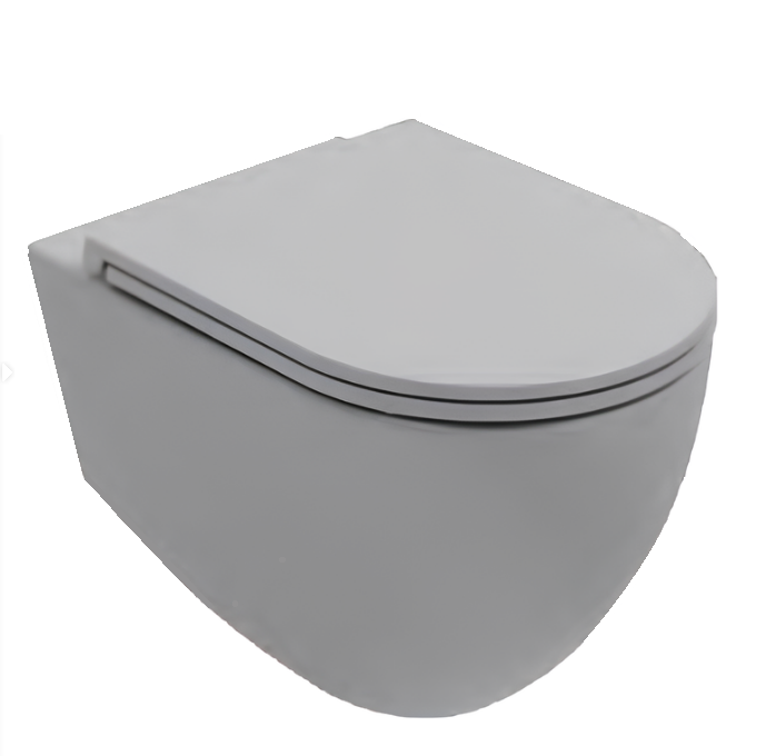Унитаз подвесной Isvea Infinity 10NF02001SV-2V безободковый, сиденье с микролифтом, серый камень матовый