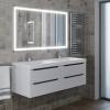 Тумба с раковиной Uperwood Tanos подвесная, двойная, 4 ящика, белая, графит, 120 см фото 3
