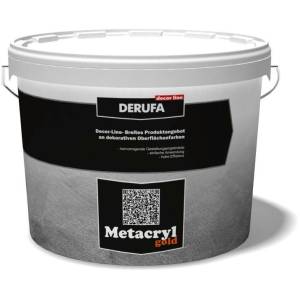 Декоративная кроющая акриловая краска Derufa Metacryl Silver перламутровая с металлизированным эффектом 2.7 кг