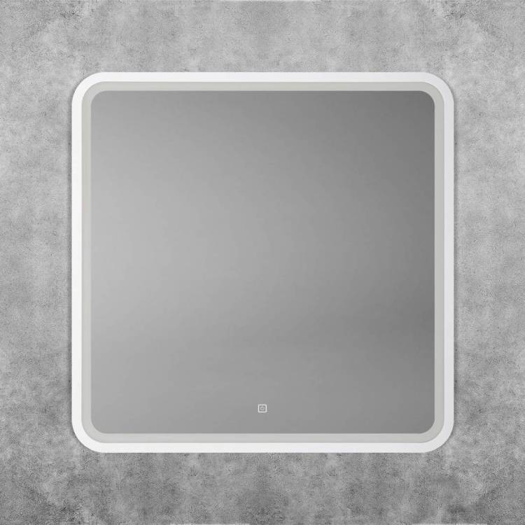 Зеркало Art&Max Genova AM-Gen-800-800-DS-F-White с подсветкой, 80x80