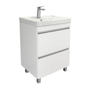Тумба с раковиной Comforty Валдай-60Н 00-00020673 белый матовый