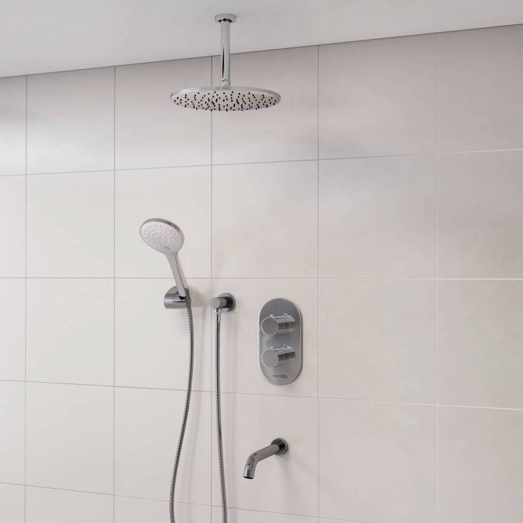 Душевой комплект Wasserkraft A174868 Thermo встраиваемый, с верхней душевой насадкой, лейкой и изливом, хром