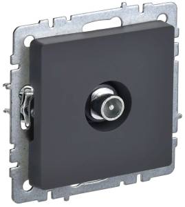 ТВ-розетка проходная IEK Brite BR-A10-P-K53 графит