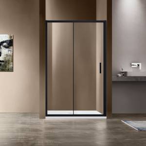 Душевая дверь в нишу Vincea Garda VDS-1G125CLB 1250x1900, профиль черный, стекло прозрачное