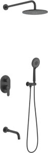 Душевой комплект Berges Wasserhaus Nardis 3R 071008 С ВНУТРЕННЕЙ ЧАСТЬЮ, черный матовый