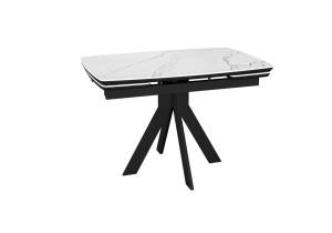 Стол Дик DikLine DKU120 00-00074484 керамика белый мрамор/подстолье черное/опоры черные