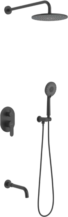 Душевой комплект Berges Wasserhaus Nardis 3R 071008 С ВНУТРЕННЕЙ ЧАСТЬЮ, черный матовый