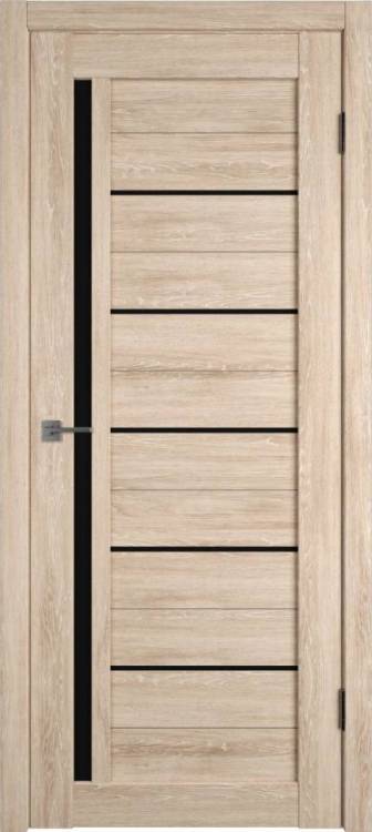 Межкомнатная дверь Владимирская Фабрика Дверей Atum 1 Sand Vellum стекло Black Gloss 600x2000