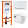 Комплект Унитаз подвесной BelBagno Loto BB070CHR/SC + Система инсталляции для унитазов BelBagno BB002-80  с кнопкой смыва BB018-GV-BI