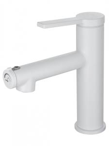 Смеситель для раковины Wonzon & Woghand WW-H1017-MW с функцией полоскания, белый матовый