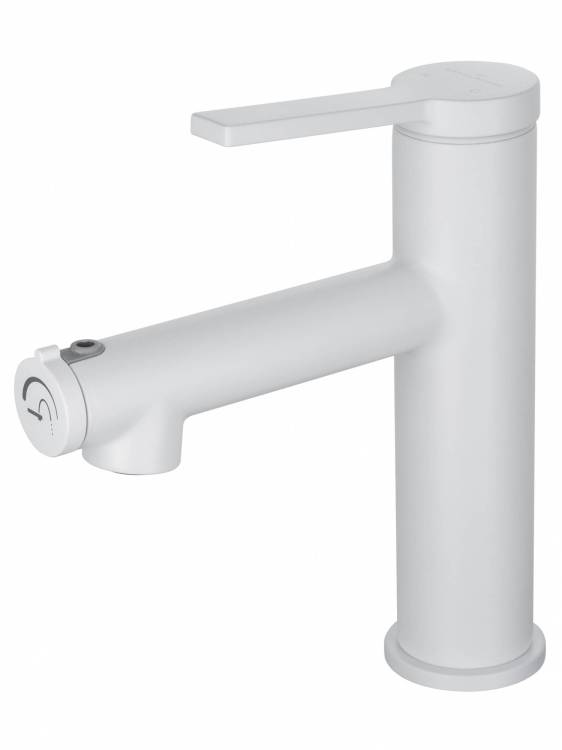 Смеситель для раковины Wonzon & Woghand WW-H1017-MW с функцией полоскания, белый матовый