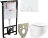Комплект  Унитаз подвесной BelBagno Onda BB066CHR с крышкой + Система инсталляции AlcaPlast AM101/1120-001 + Кнопка смыва AlcaPlast THIN M670 белый + Шумоизоляционная панель