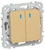 Выключатель 2-клавишный IEK Flite FI-V24-1-10-1-K89 шамуа
