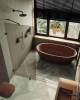 Душевая перегородка MaybahGlass MGD-265-6 79x195, стекло бронза матовая 8 мм, профиль черный фото 3