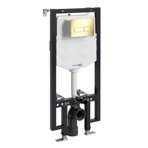 Система инсталляции для унитазов Wasserkraft Vils 56TLT.010.ME.PG03 клавиша золото глянцевое