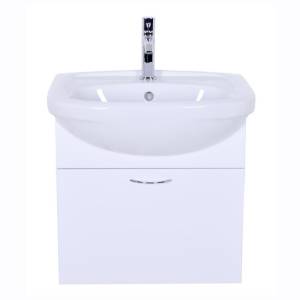 Тумба с раковиной Orange Лайт LRA-50TUW+RA белый глянец, 50 см