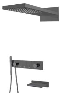 Душевая система Boheme Zodiac  132-2-SGM с изливом, трехпозиционная, антрацит глянцевый