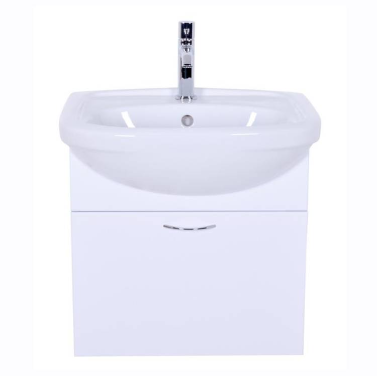 Тумба с раковиной Orange Лайт LRA-50TUW+RA белый глянец, 50 см
