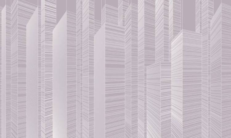 3D Фотообои Artegrafico «Абстрактные небоскрёбы на сиреневом» LST-062 песок