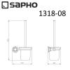 Ершик SAPHO DIAMOND для унитаза, настенный, со стеклянной матовой чашей, бронза фото 3