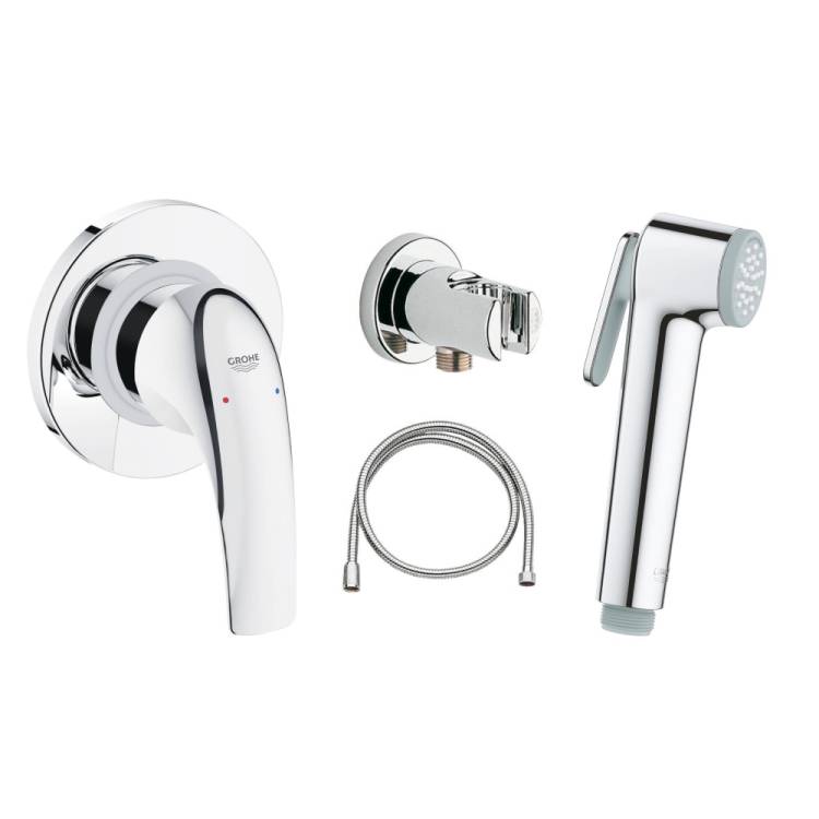 Гигиенический душ Grohe BauCurve 129185 со смесителем, встраиваемый, хром