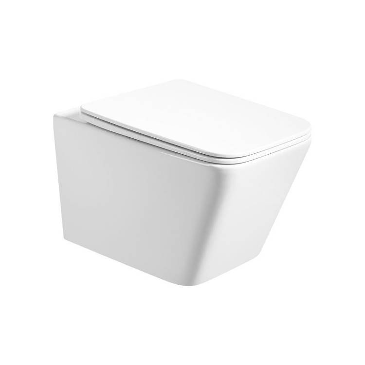 Унитаз подвесной Oliveeka OL-5014 безободковый, с микролифтом, белый