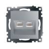 Розетка компьютерная 2-местная Stekker GLS00-7109-03 50005