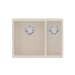 Кухонная мойка Lemark SINARA 550.2-U 9910084 подстольного монтажа с доп.чашей из кварцгранита шампань