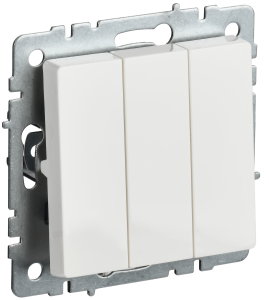 Выключатель 3-клавишный IEK Brite BR-V30-0-10-K01-PRO белый