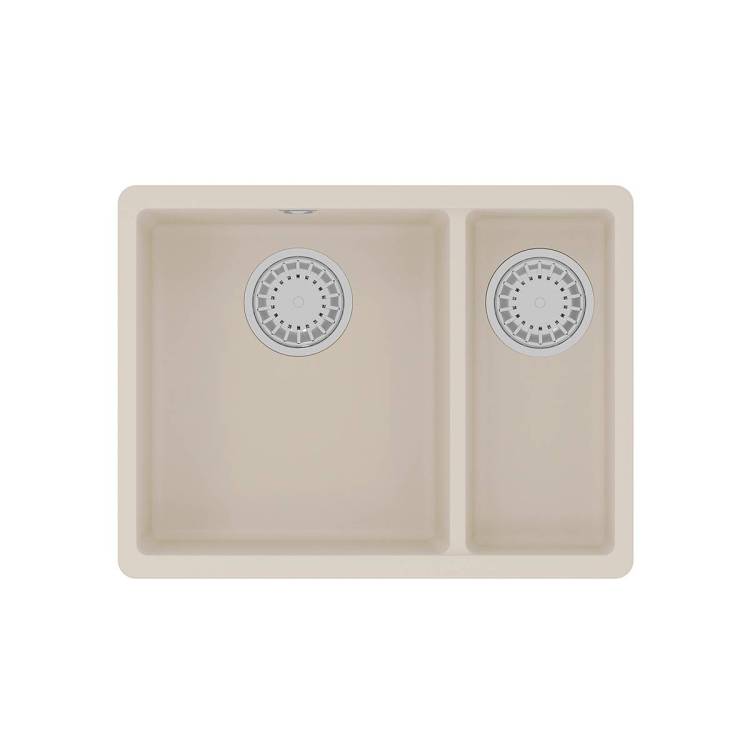 Кухонная мойка Lemark SINARA 550.2-U 9910084 подстольного монтажа с доп.чашей из кварцгранита шампань