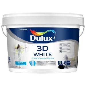 DULUX 3D WHITE краска для потолка и стен на основе мрамора, ослепительно белая, матовая BW (2,5л) (распродажа)