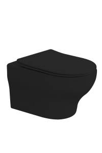Унитаз подвесной Boheme Fiore 978-SET-B с крышкой-сиденьем, черный матовый