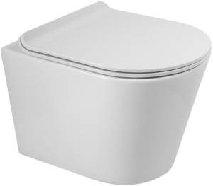 Унитаз подвесной BelBagno Flay-r BB053CHR крышка BB901SC, безободковый, с микролифтом