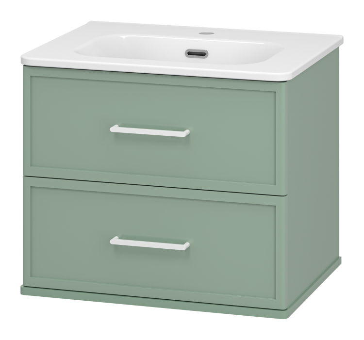 Тумба с раковиной Brevita Верде УТ000026837 зеленая, 60 см