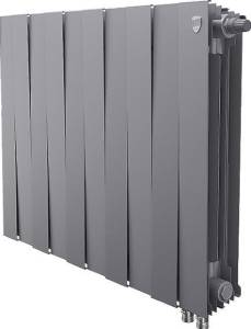 Радиатор биметаллический Royal Thermo Piano Forte 500 VDR silver satin, 10 секций, серебристый