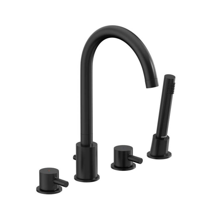 Смеситель на борт ванны Damixa Scandinavian Pure 360400300 четырёхсекционный, черный матовый