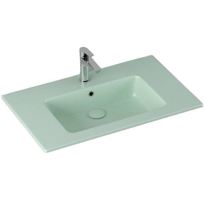 Раковина Isvea SistemaT 10SL51081SV-2T 80 см, мятно-зеленая матовая