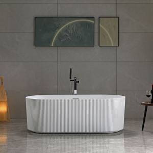 Акриловая ванна Vincea VBT-426-1700MW 1700x800x580, белый матовый, слив-перелив в комплекте, хром