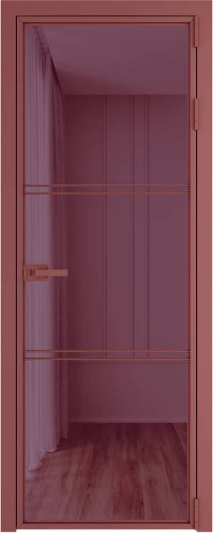 Межкомнатная дверь Profil Doors 3 AX цвет профиля Красный антрацит, стекло безопасное 6 мм фиолетовое шпион 700x2000