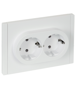 Розетка 2-местная с заземлением IEK Forte&Piano FP-R21-16-1-K01 белый