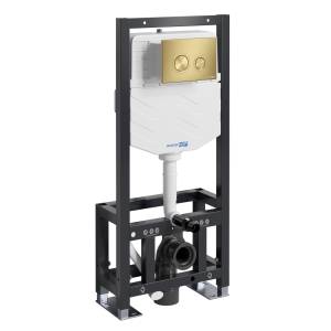 Система инсталляции для унитазов Wasserkraft Dill 61TLT.010.ME.MG01 клавиша золото матовое