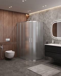 Душевой уголок Cezares MOLVENO-RH-2-120/100-P-Cr профиль хром, стекло матовое, 120x100x195